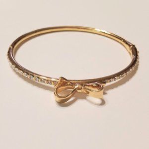 Kate Spade New York Gold Tone Love Notes Pave Crystal Bangle Bracelet